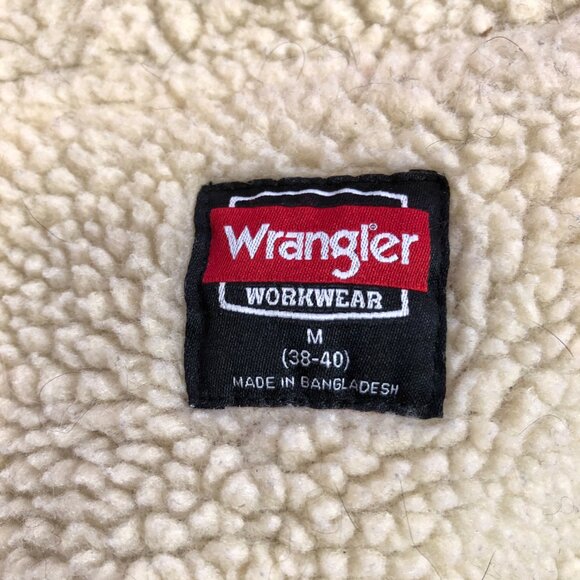 Wrangler Tan M/L Sherpa lined Hoodie w/ Marigold Patch warm outdoors - Picture 5 of 7